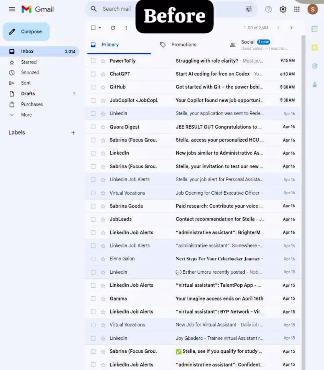 Cover image for Email Management: Created labels so