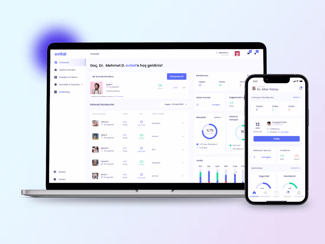 Cover image for evital Health Service Appointment App