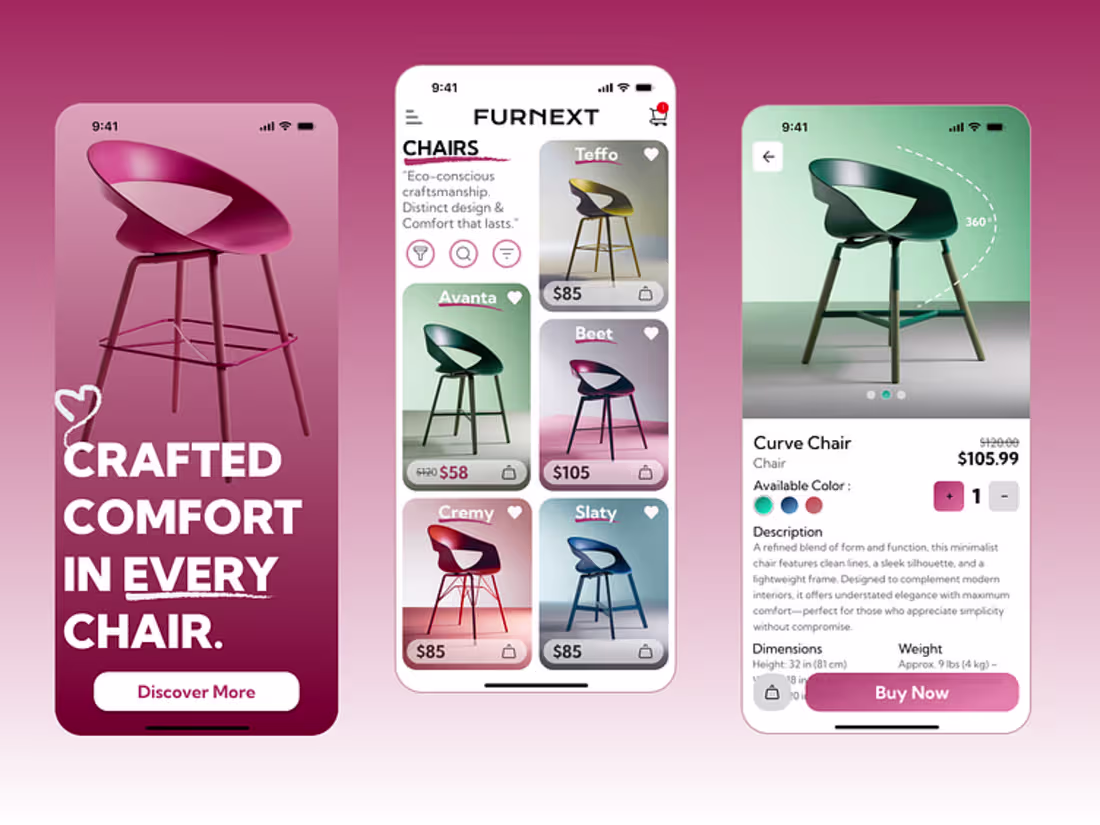 Cover image for FURNEXT – Luxury Furniture App UI