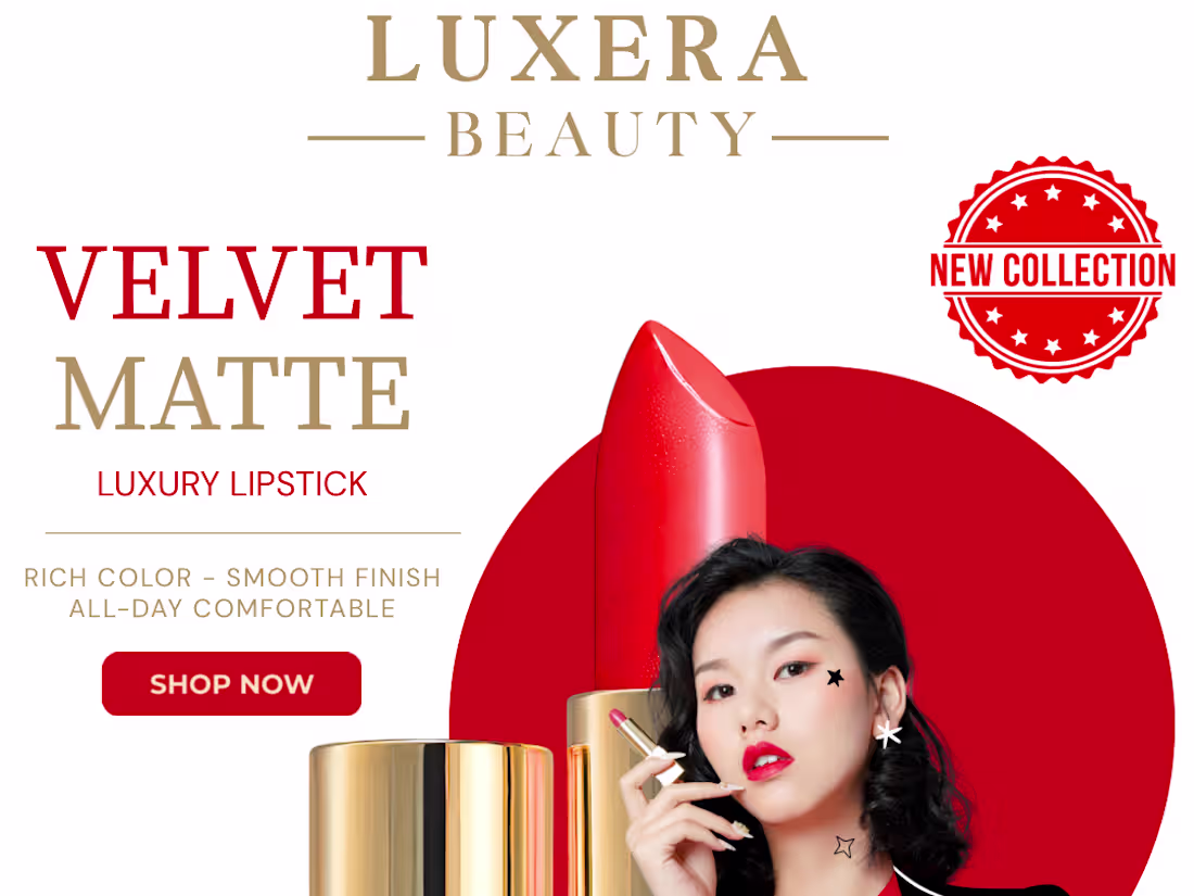 Cover image for Luxury lipstick advertisement design created