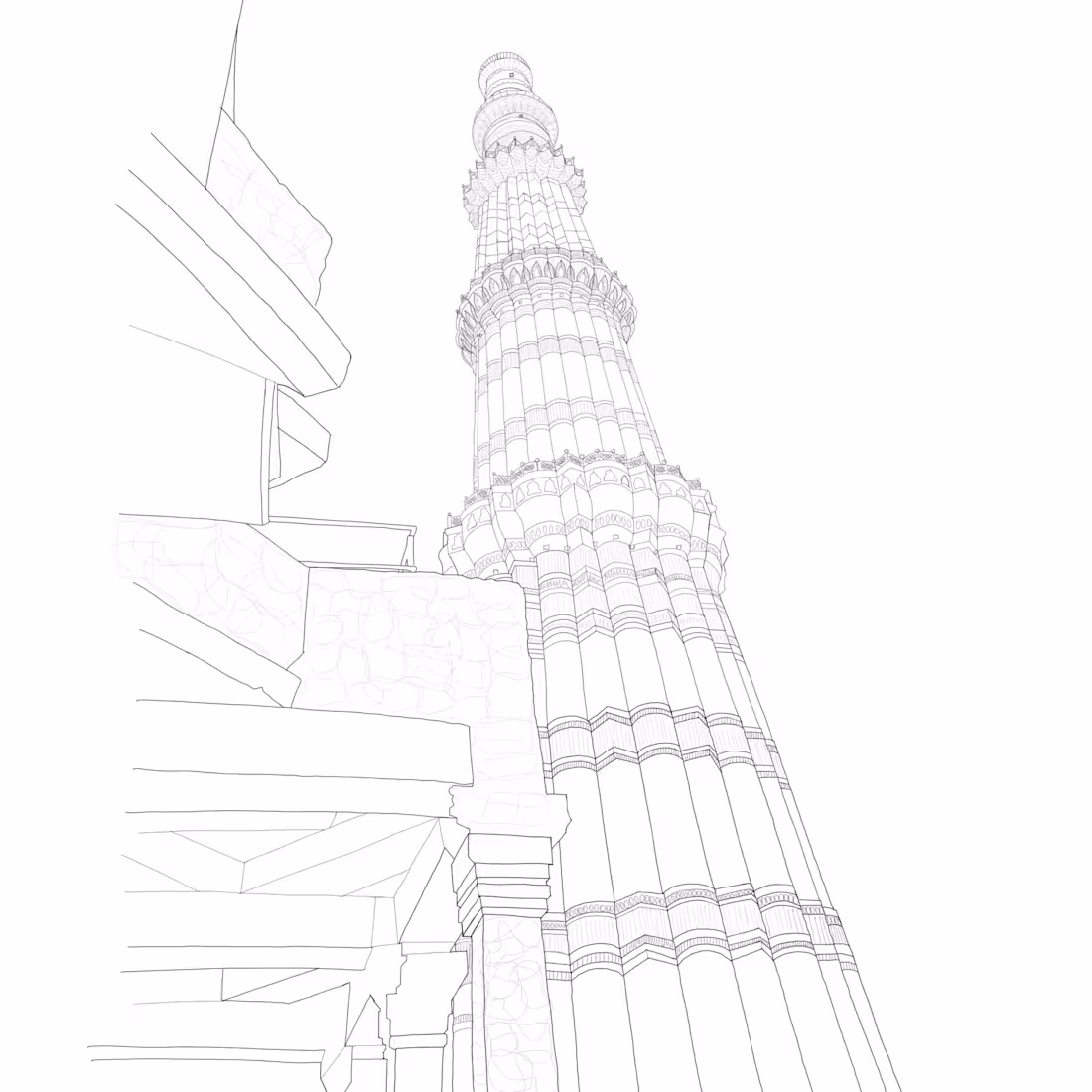Cover image for Qutub Minar - illustration on Behance