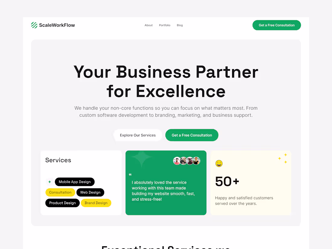Cover image for Scaleworkflow Website Design Project