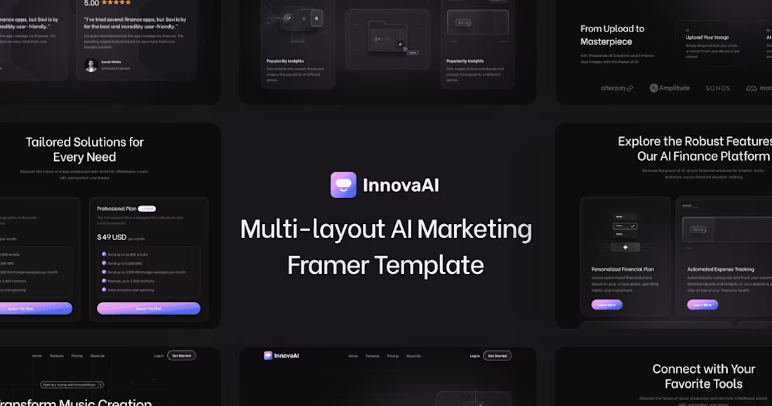Cover image for InnovaAI - AI Marketing Website Framer Template