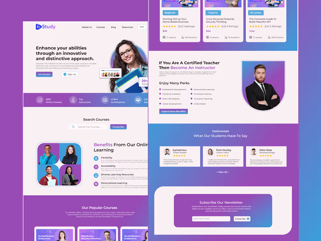 Cover image for Figma Landing Page Design For histudy Brand