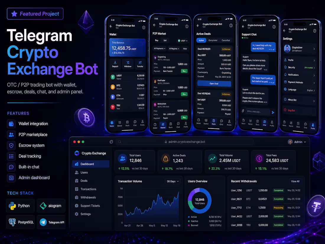 Cover image for Telegram Crypto Exchange Bot

A full-featured