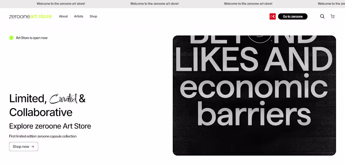 Cover image for Digital Collectibles Store for Generative Art Brand