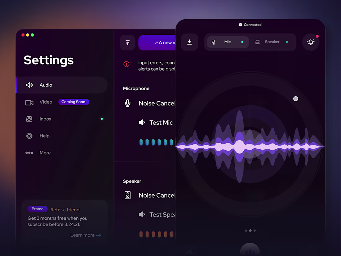 Cover image for UX/UI | Case Study | Krisp Noise Cancellation