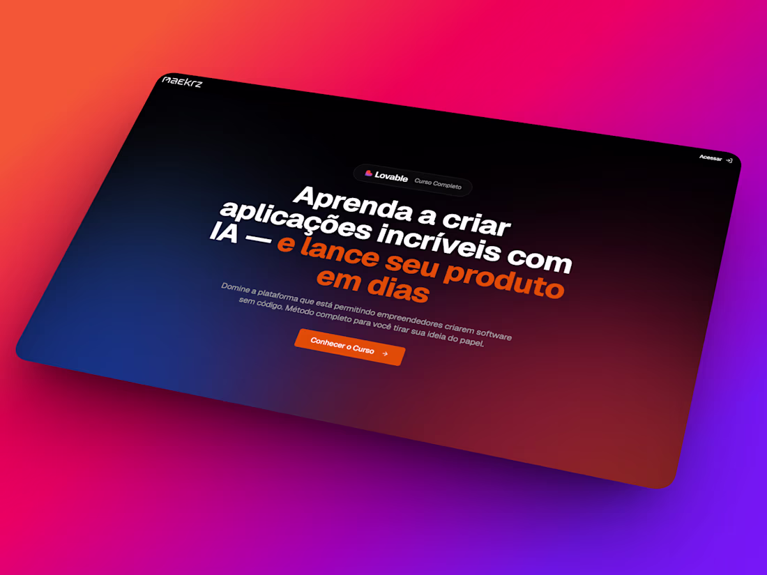 Cover image for Landing Page for Curso de