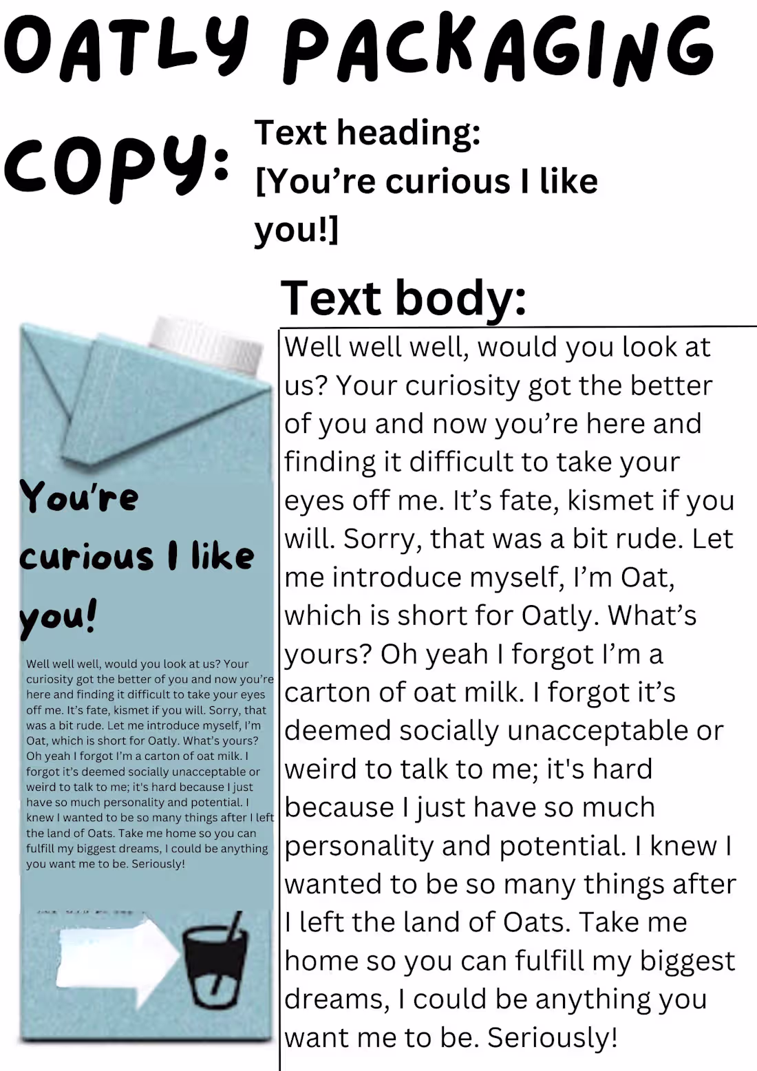 Cover image for Oatly Packaging Copy [SPEC WORK]