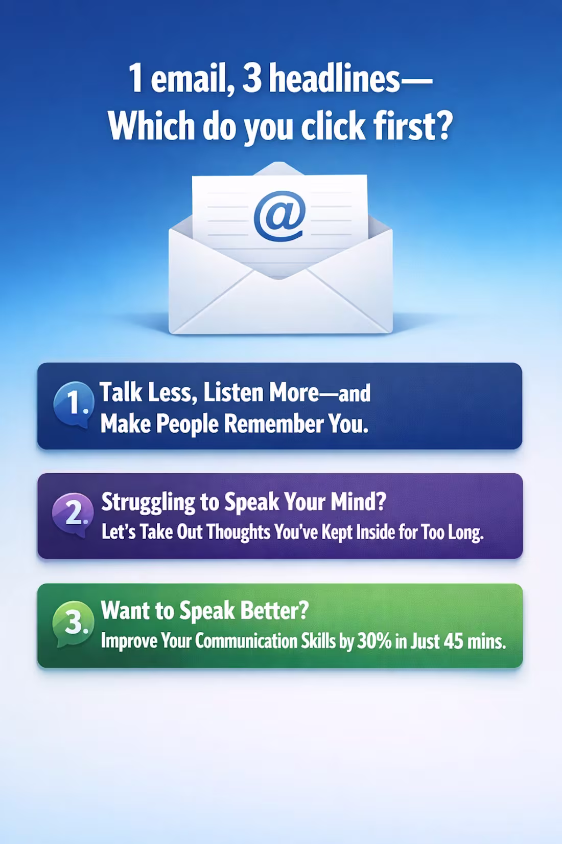 Cover image for Same email body, three different
