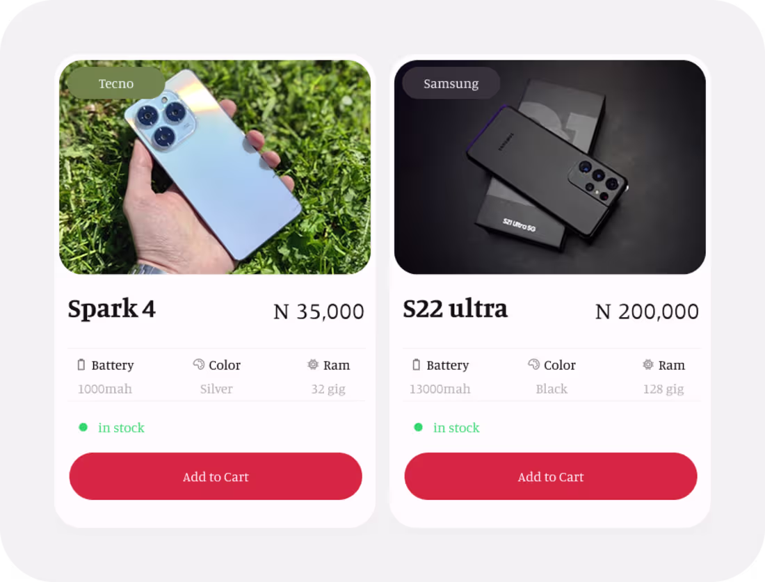 Cover image for product card, for a gadget mobile app (e-commerce)