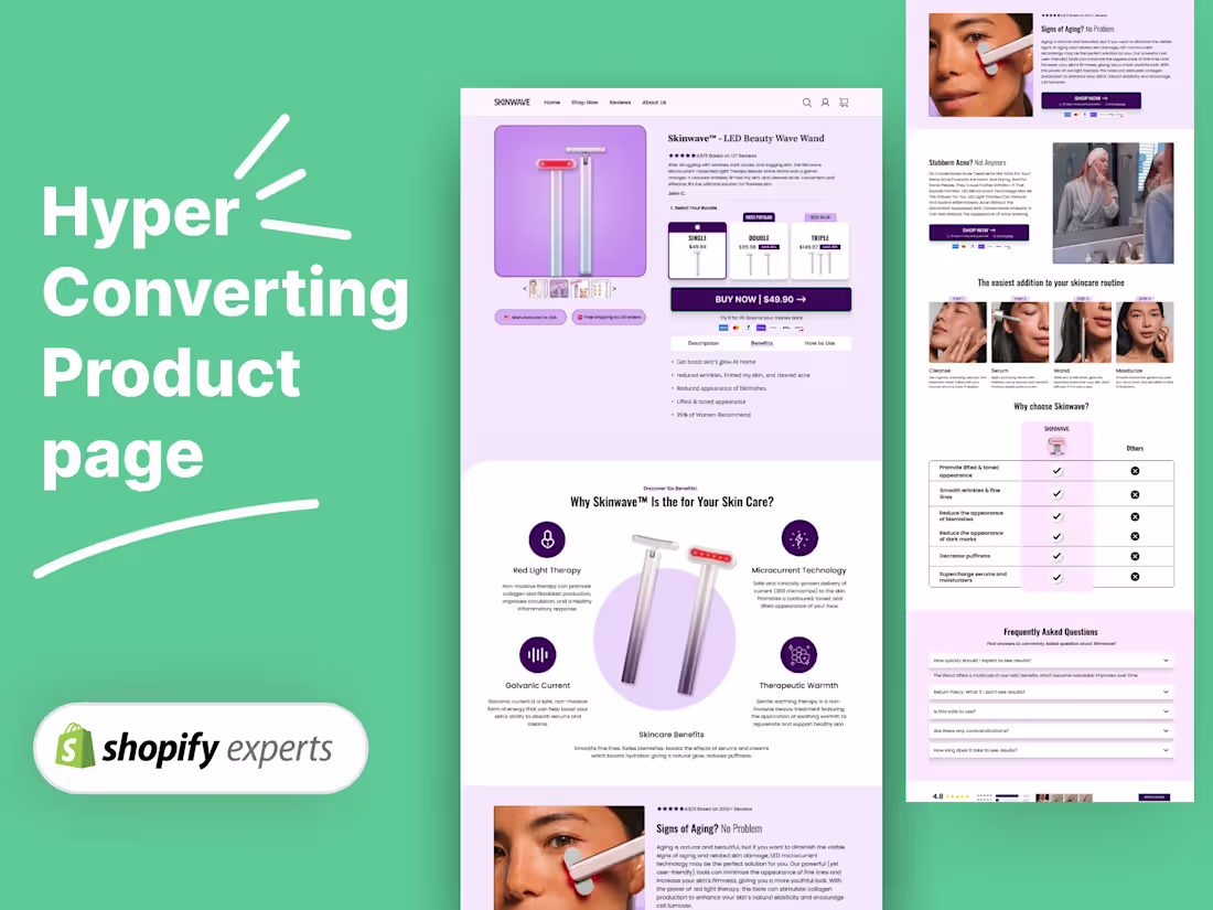 Cover image for High-Converting DTC Landing Page for Skinwave