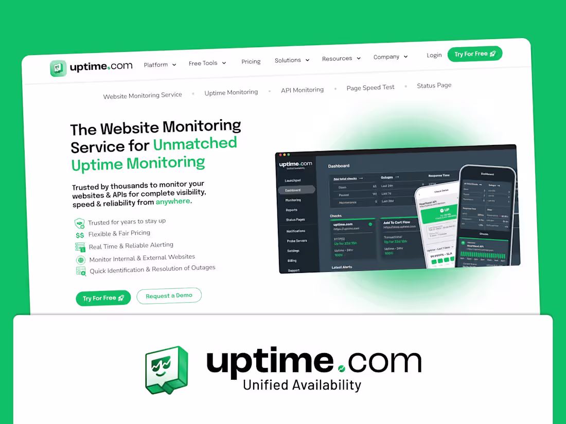 Cover image for Uptime.com | Web Monitoring SaaS Platform