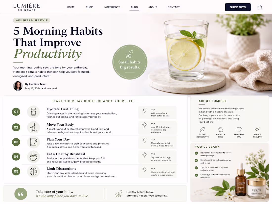 Cover image for Created an engaging wellness focused