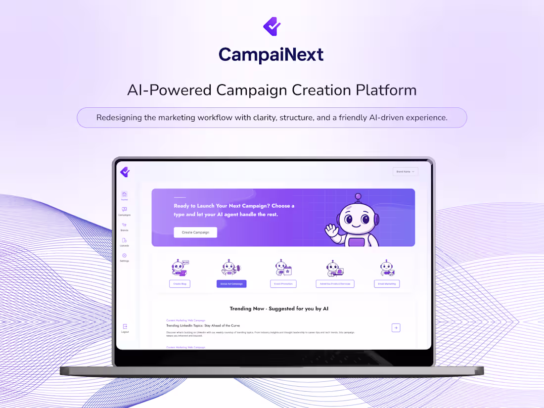 Cover image for CampaiNext AI Platform – UX/UI Case Study