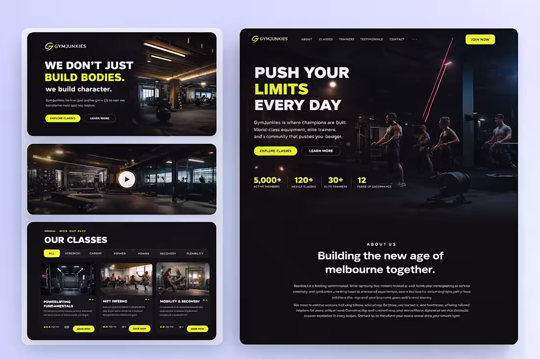 Cover image for Wordpress - GymJunkies Fitness Website