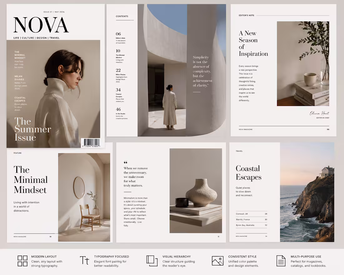 Cover image for Editorial Elegance Magazine-Style Layout