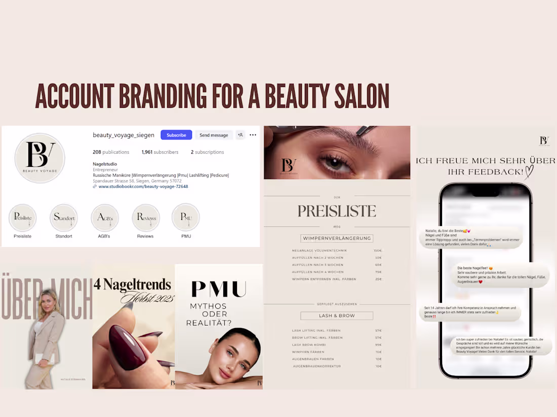 Cover image for Created Instagram posts and stories for a beauty salon to en...