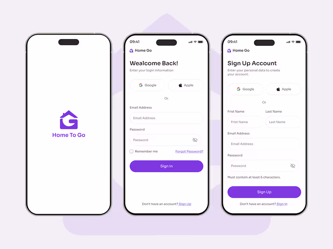 Cover image for Sign In & Sign Up Screen UI/UX