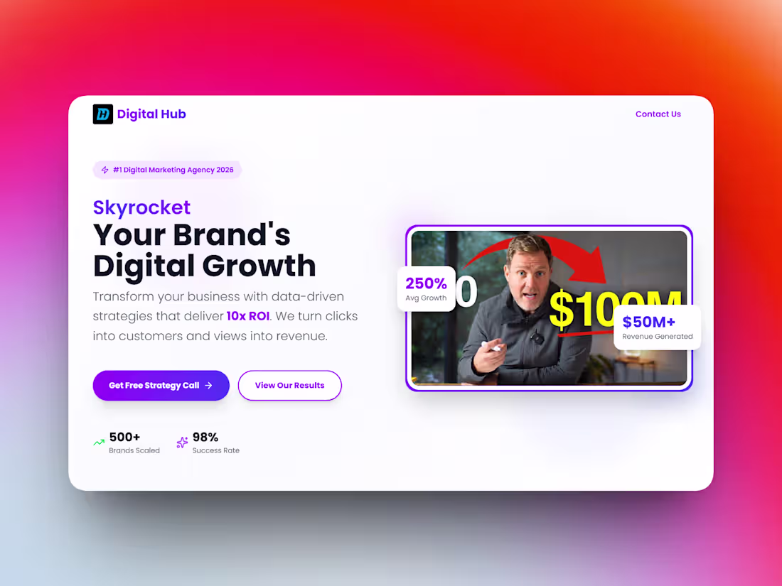 Cover image for Marketing Agency Hero Design Rate this design