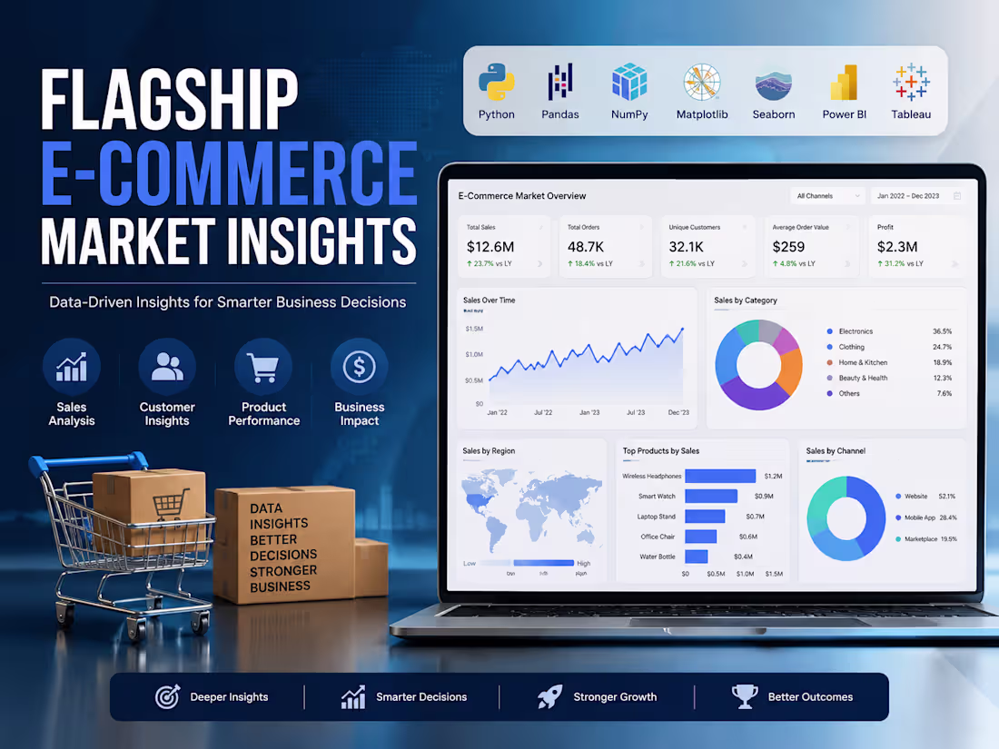 Cover image for Analyzed eCommerce data to uncover sales and customer insights