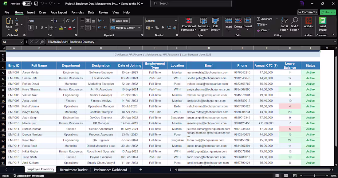 Cover image for Employee Data Management System
A complete
