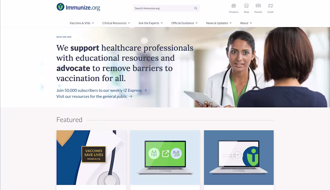 Cover image for Public-health websites serving clinicians and