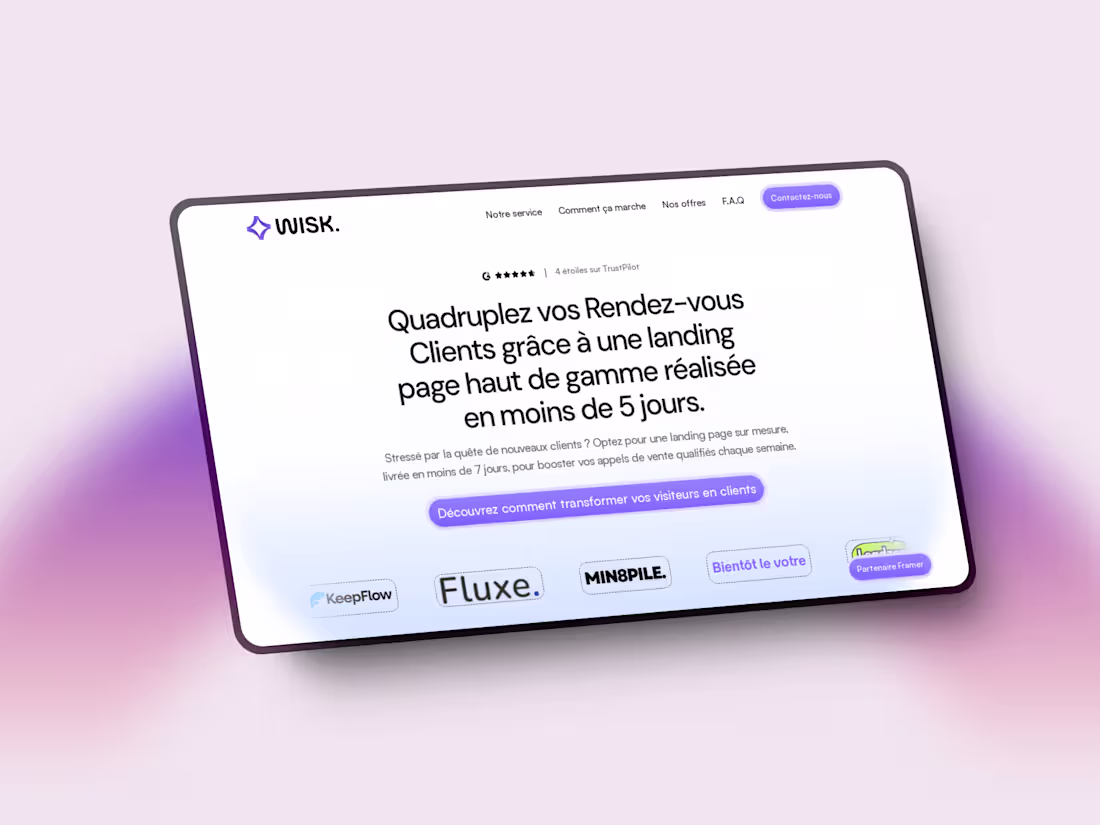 Cover image for Wisk : Website Design & Framer Development