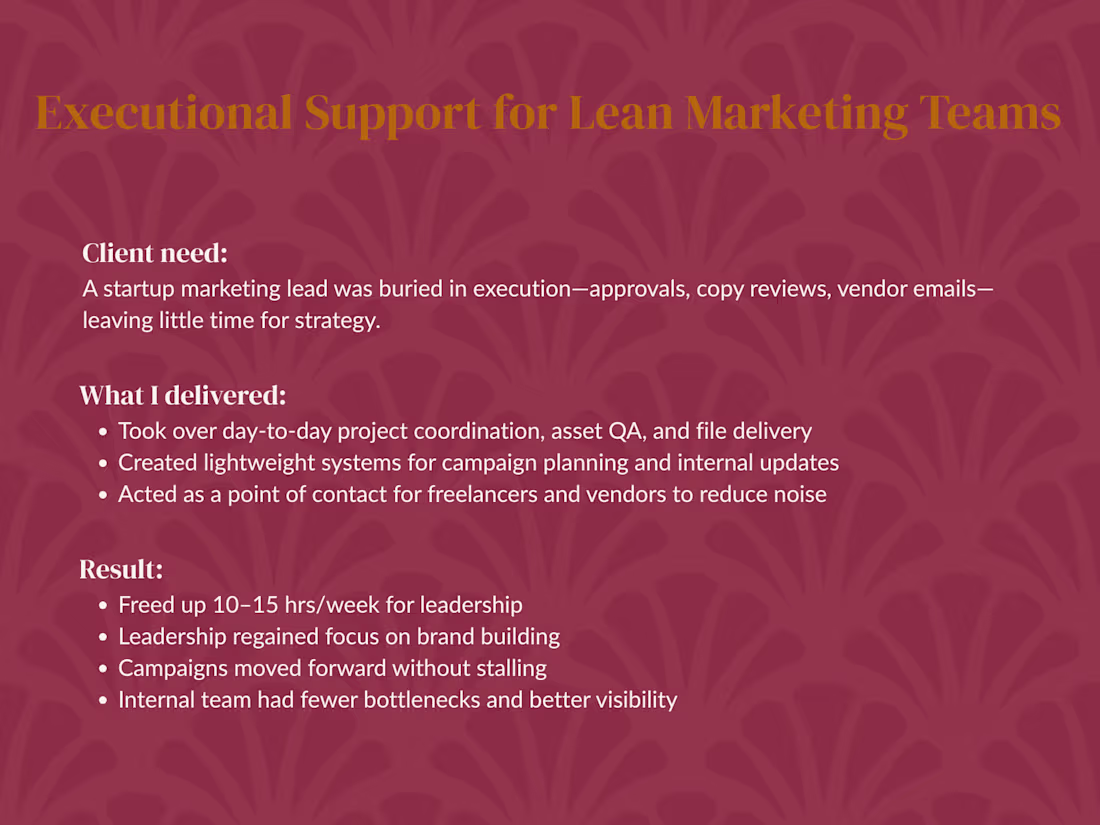 Cover image for Executional Support for Lean Marketing Teams