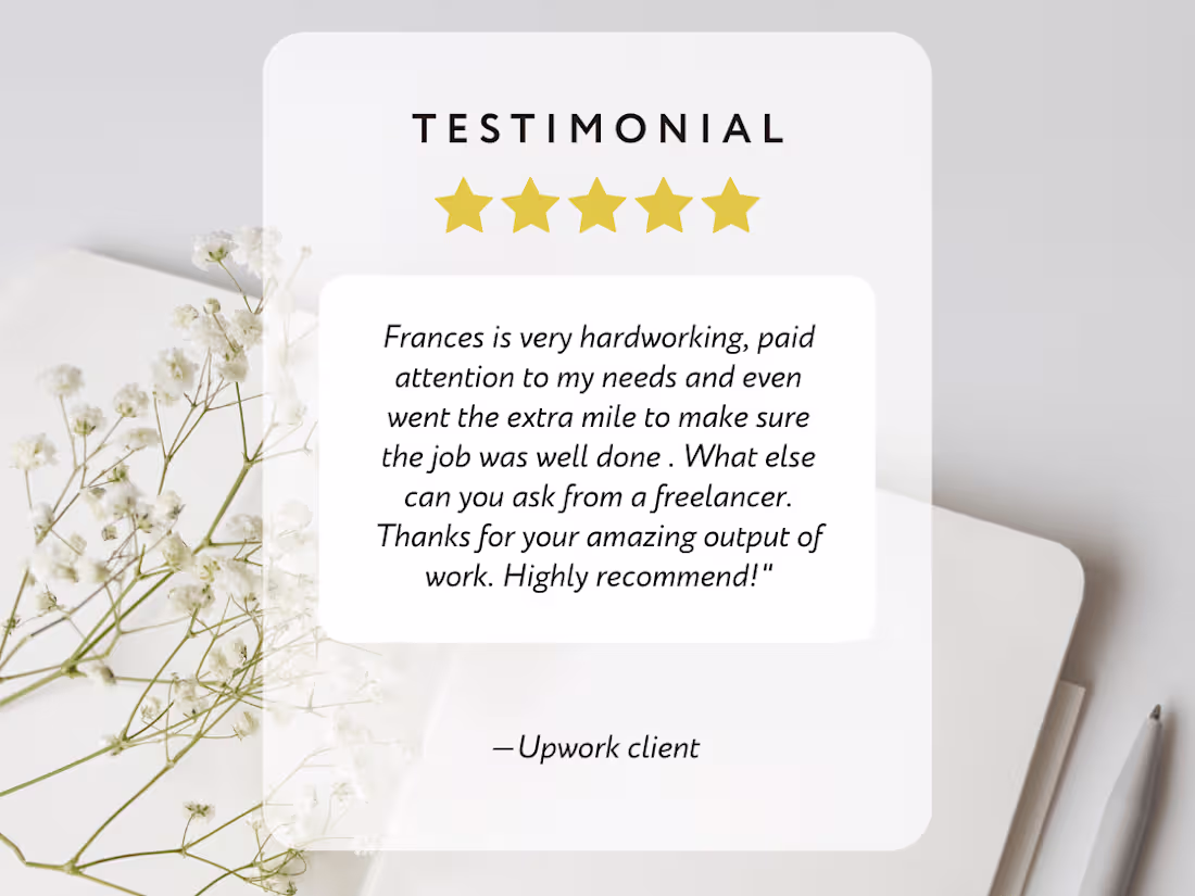 Cover image for Upwork client review