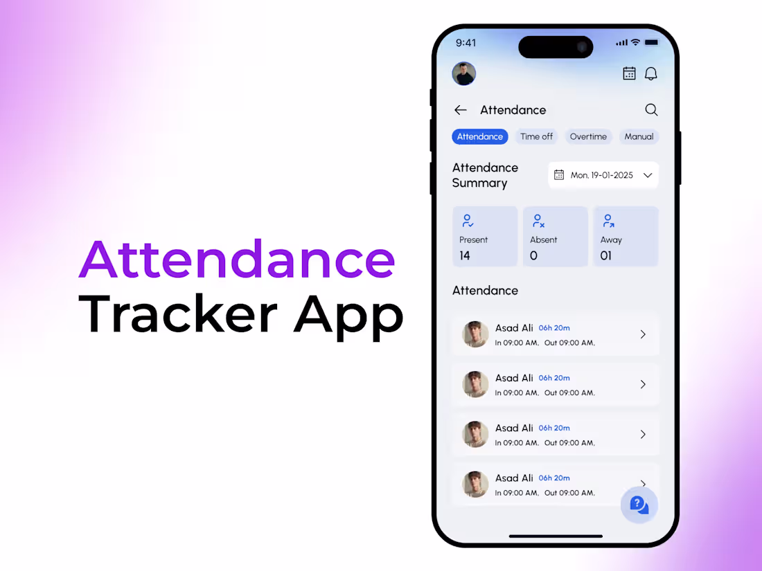 Cover image for Attendance Tracking App UX/UI Design

Designed