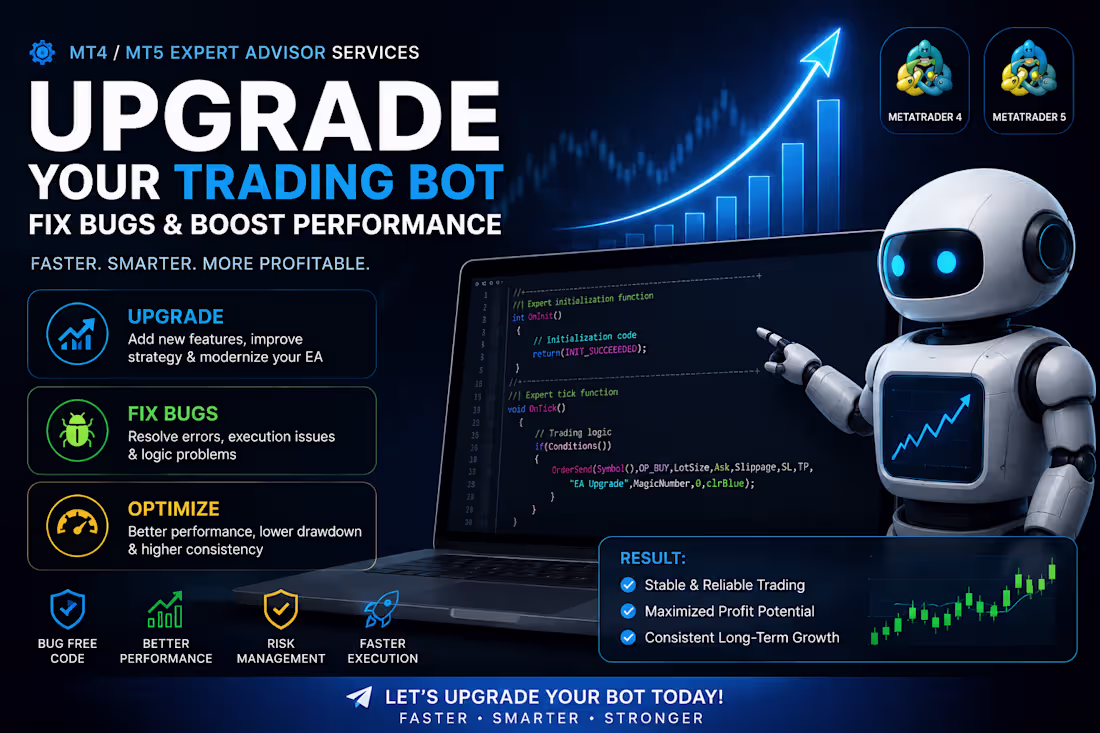 Cover image for MT4/MT5 EA Upgrade, Bug Fix