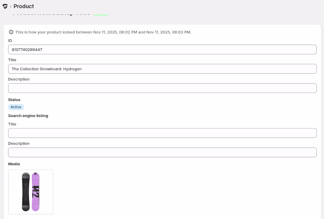 Cover image for Product images are now included in Snapshot backups. This fe...