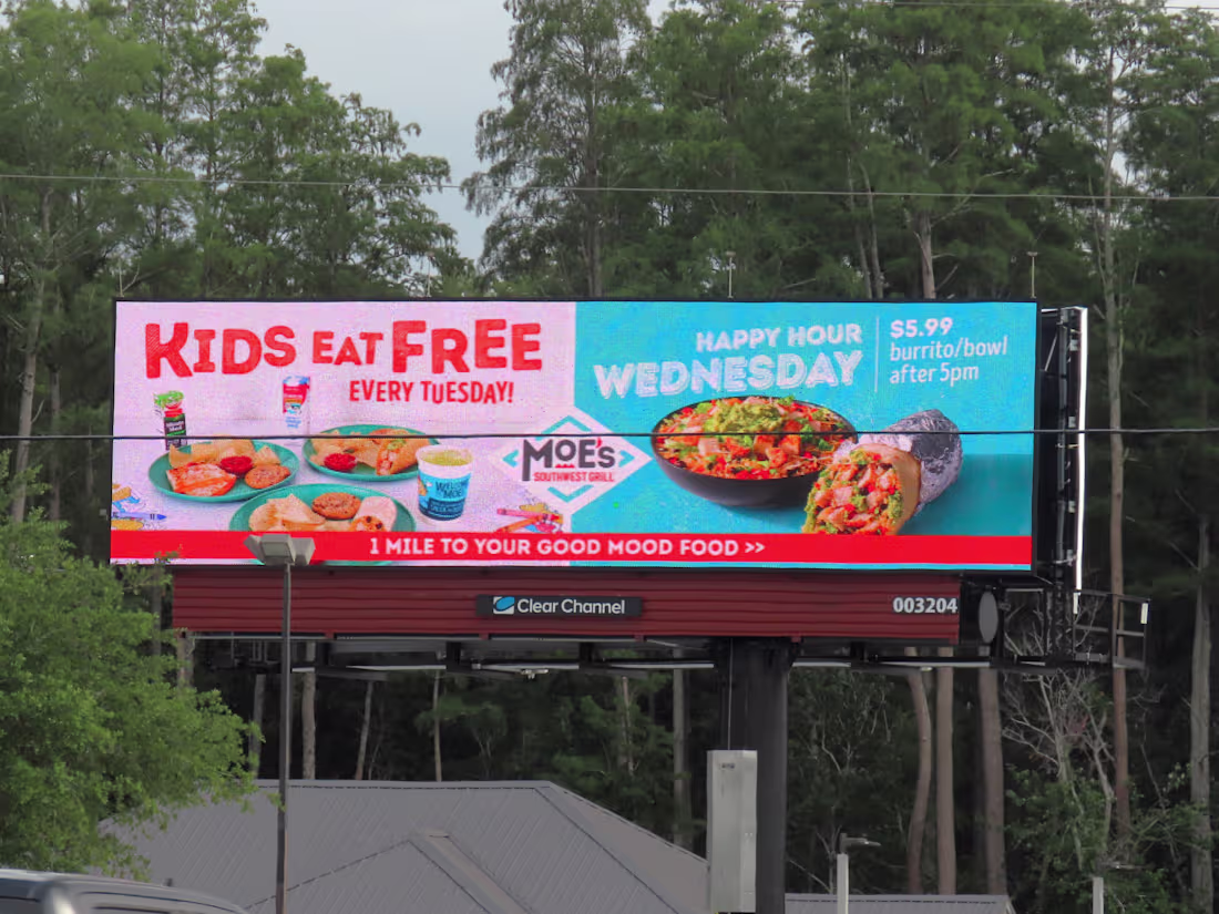 Cover image for Moe’s OOH Foot Traffic Campaign – Jacksonville & Tampa