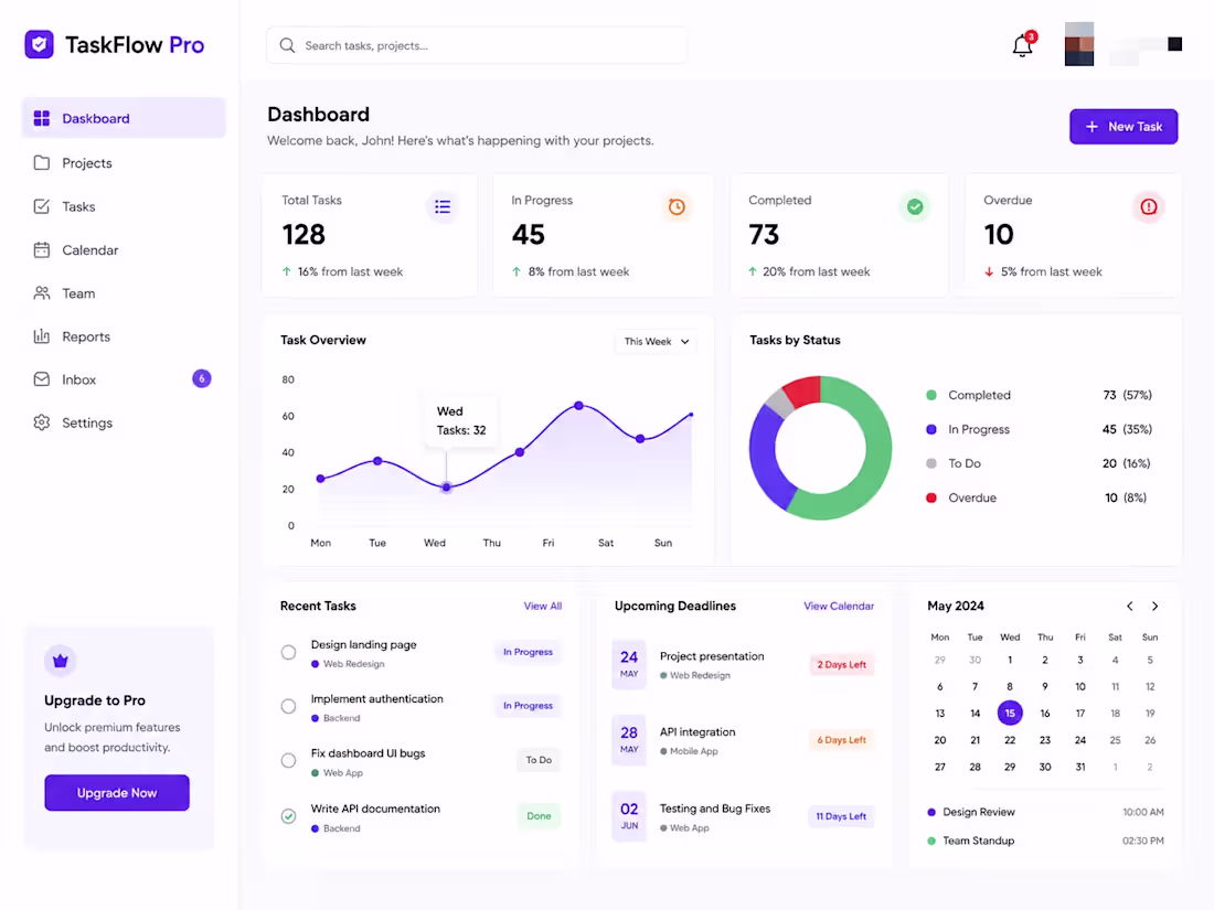 Cover image for TaskFlow Pro – Web Application