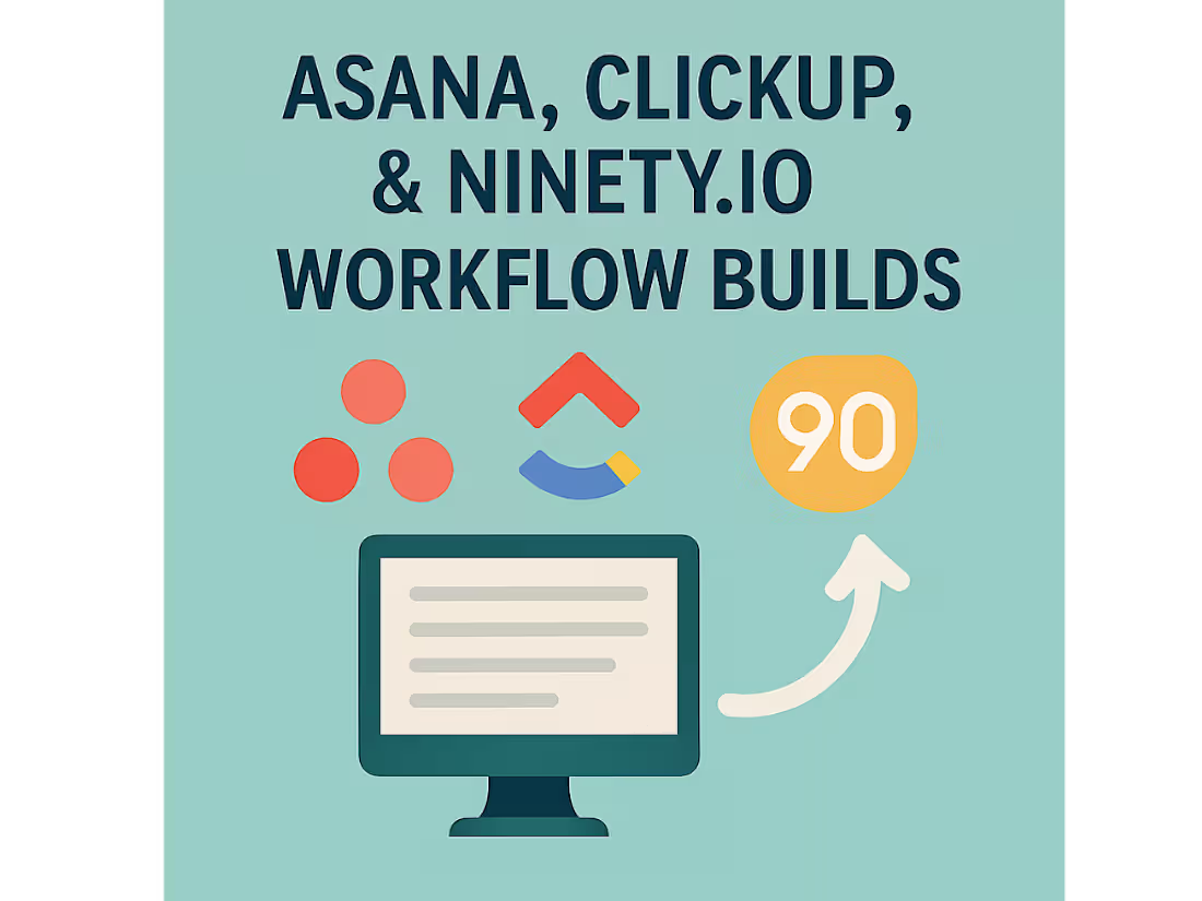 Cover image for Asana, ClickUp, & Ninety.io Workflow Builds