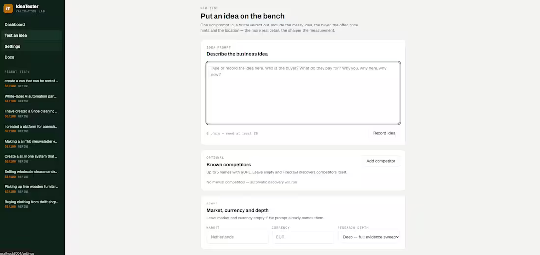 Cover image for Business Idea Validator AI