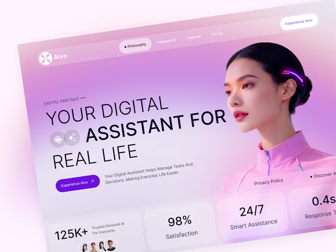 Cover image for Personal AI Assistant Website Design
