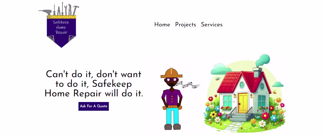 Cover image for Built Safekeep Home Repair’s site.