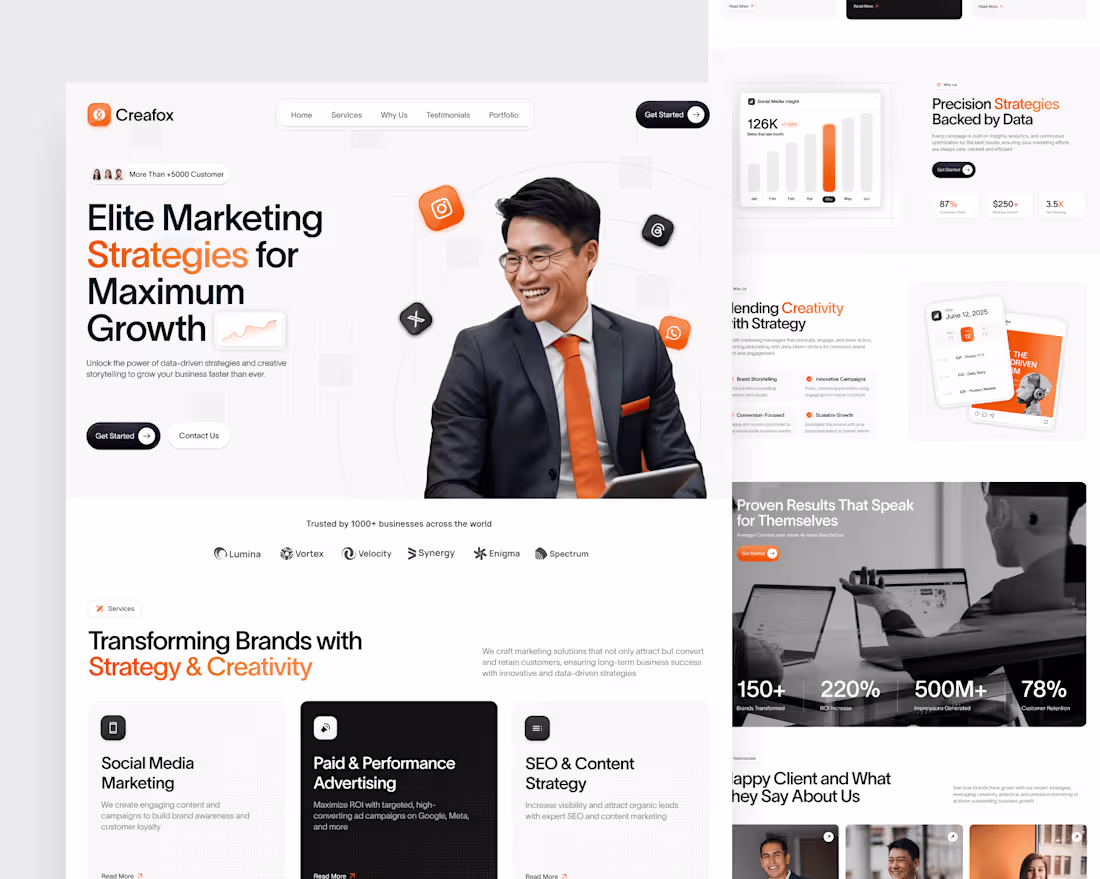 Cover image for Digital Marketing Agency Landing Page Design 
