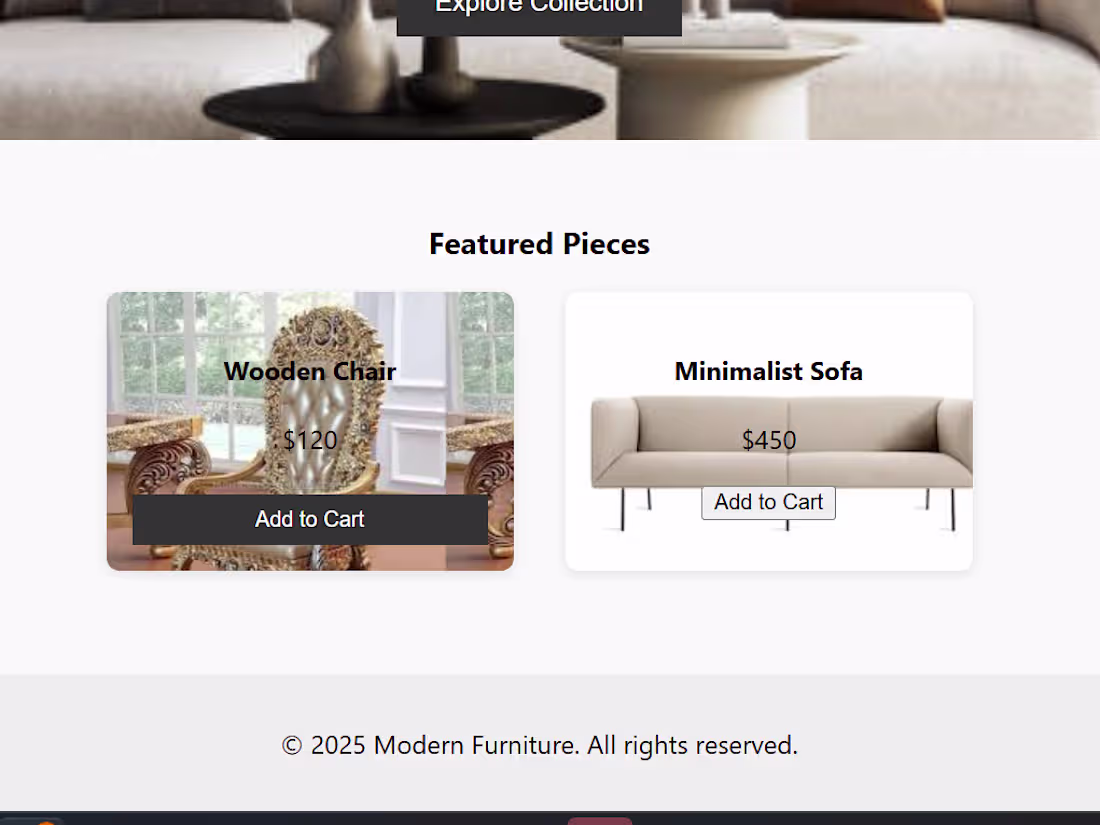Cover image for Personal project Furniture Website