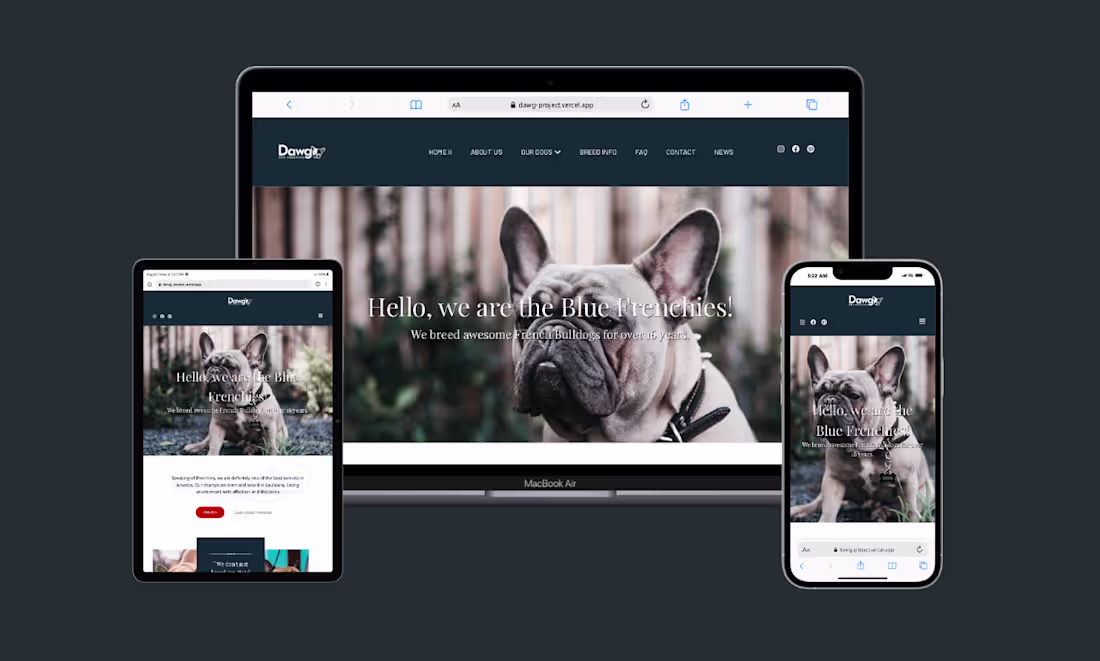 Cover image for Project: Dawgs – Dog Breeding Website Development Time: 20 D...