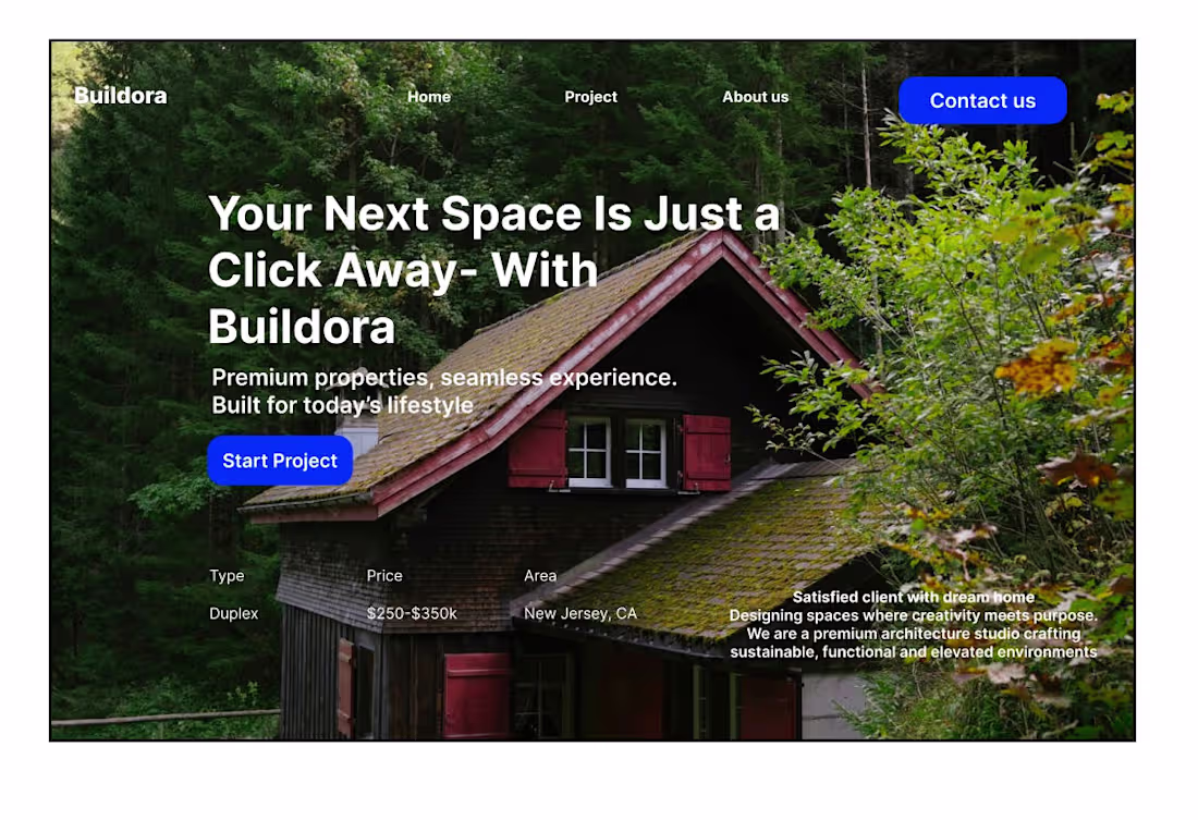 Cover image for Landing page design for buildora