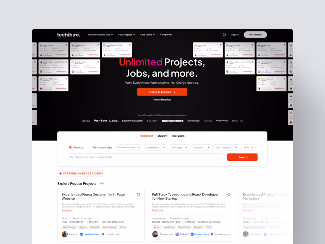 Cover image for Techihire - Landing Page