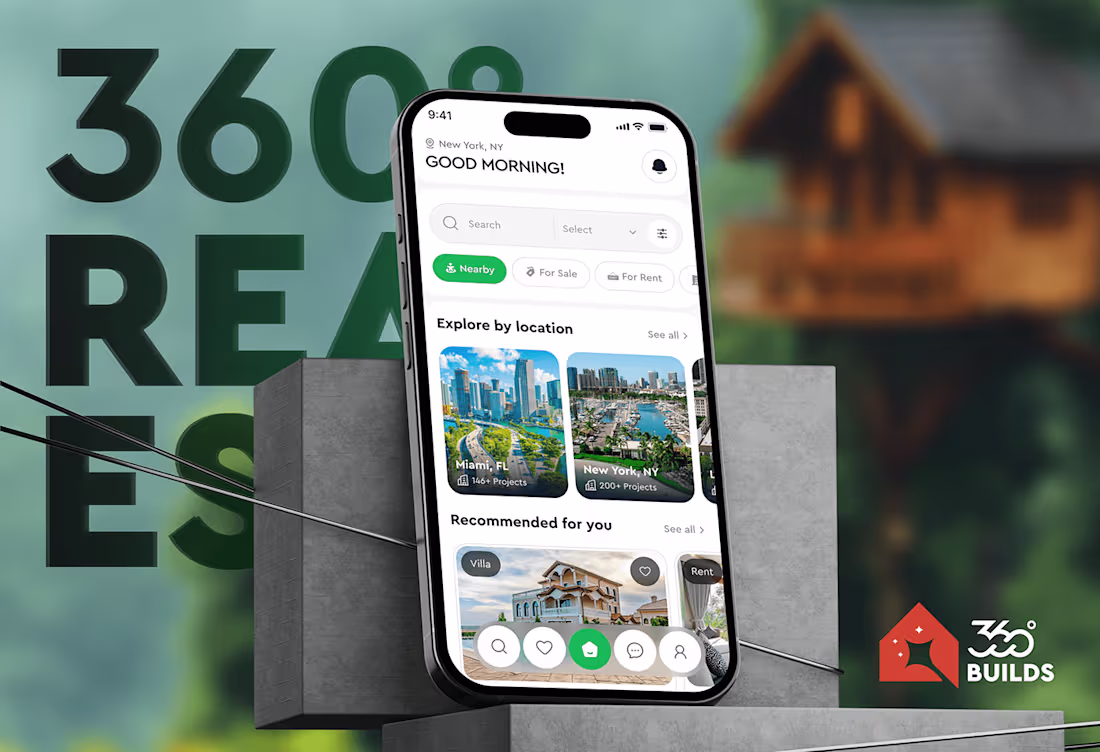 Cover image for 360° Builds - Real Estate Mobile App Design Case Study