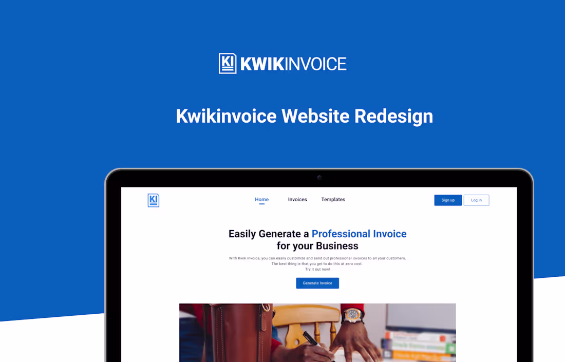 Cover image for Kwik Invoice- Website Redesig