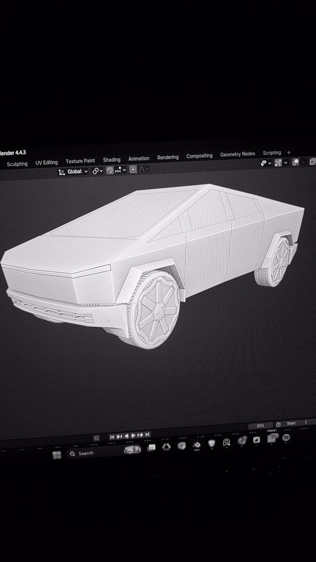 Cover image for a 3d modeled tesla cyber