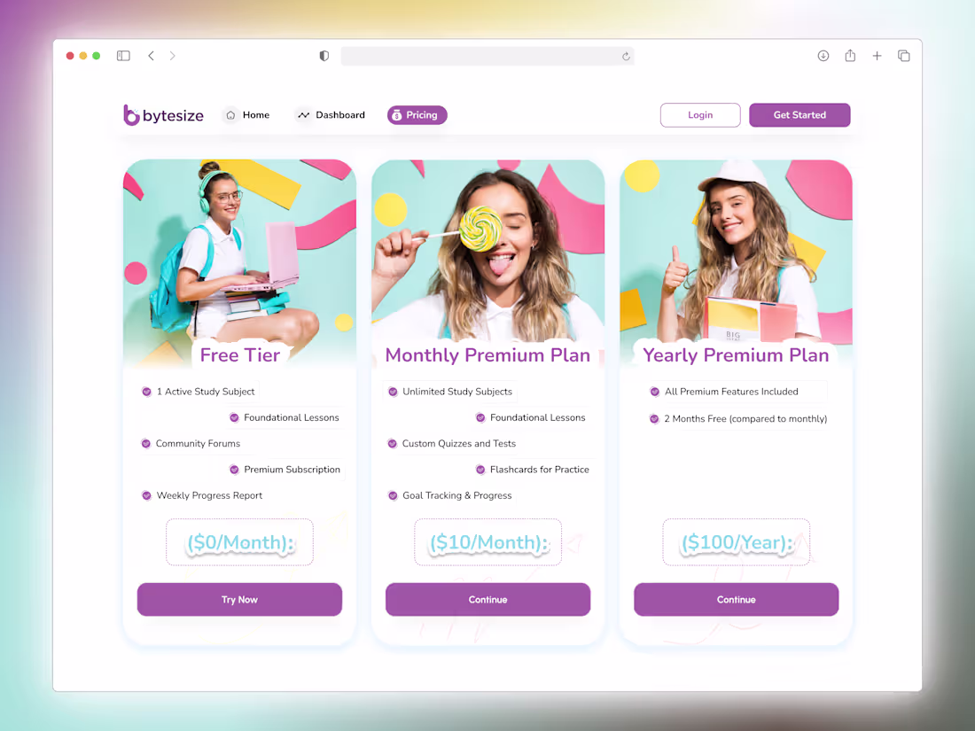 Cover image for Premium Pricing Plan – Web App UI/UX