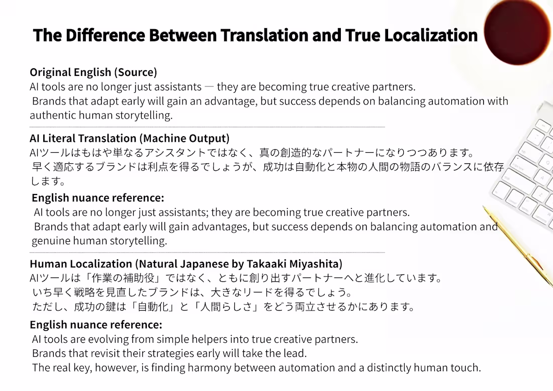 Cover image for Translating words is easy. Translating culture is where the ...