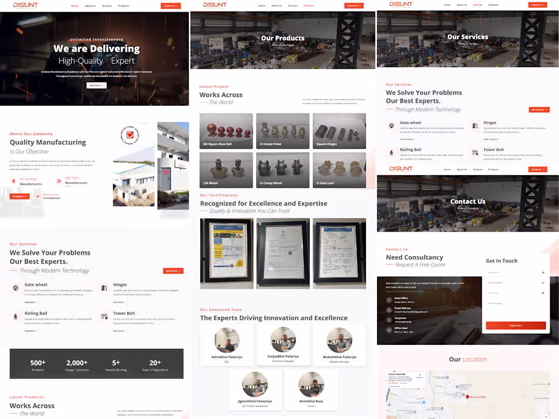 Cover image for Disunt Industries – Responsive Company Website